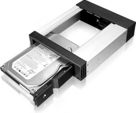 Kasë ICY BOX IB-158SK-B, 3.5" SATA, 5.25" bay, alumini, e zezë
