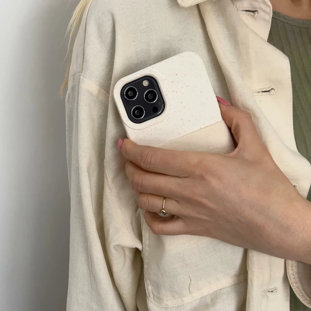 Mbështjellës Hurtel Eco Case për iPhone 14 Plus, silikon i biodegradueshëm, Jeshil mente