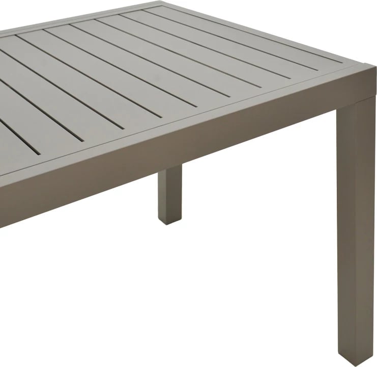 Tavolinë e zgjatshme Lafla, alumin, ngjyrë shampanje, 160-240x90x75cm