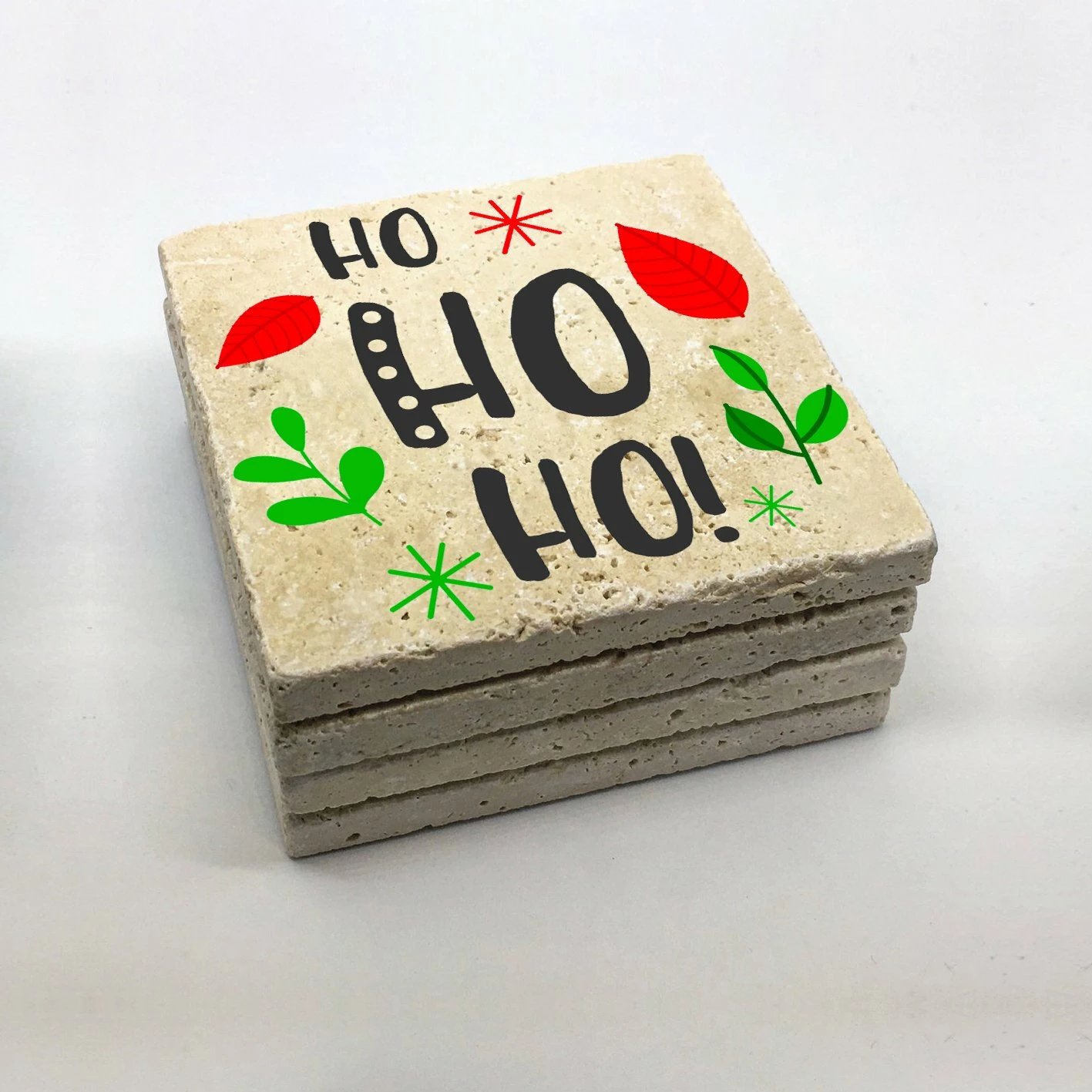 Set 4 copë mbrojtëse gotash prej guri natyral, shumëngjyrëshe, Hermia, TBA12238