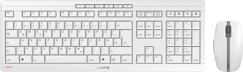 Tastierë dhe maus Cherry Stream Desktop, Wireless, QWERTZ, Bardhë