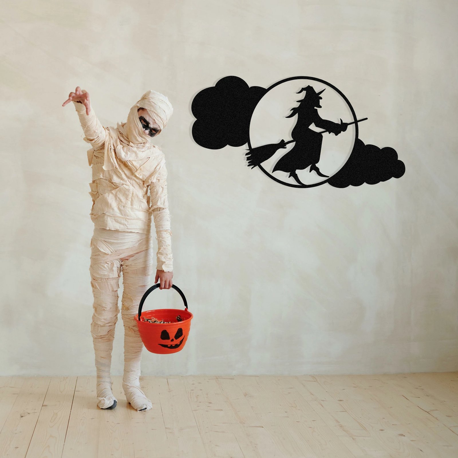 Aksesor dekorativ metalik për mur, Halloween, Wallity, 53x28cm