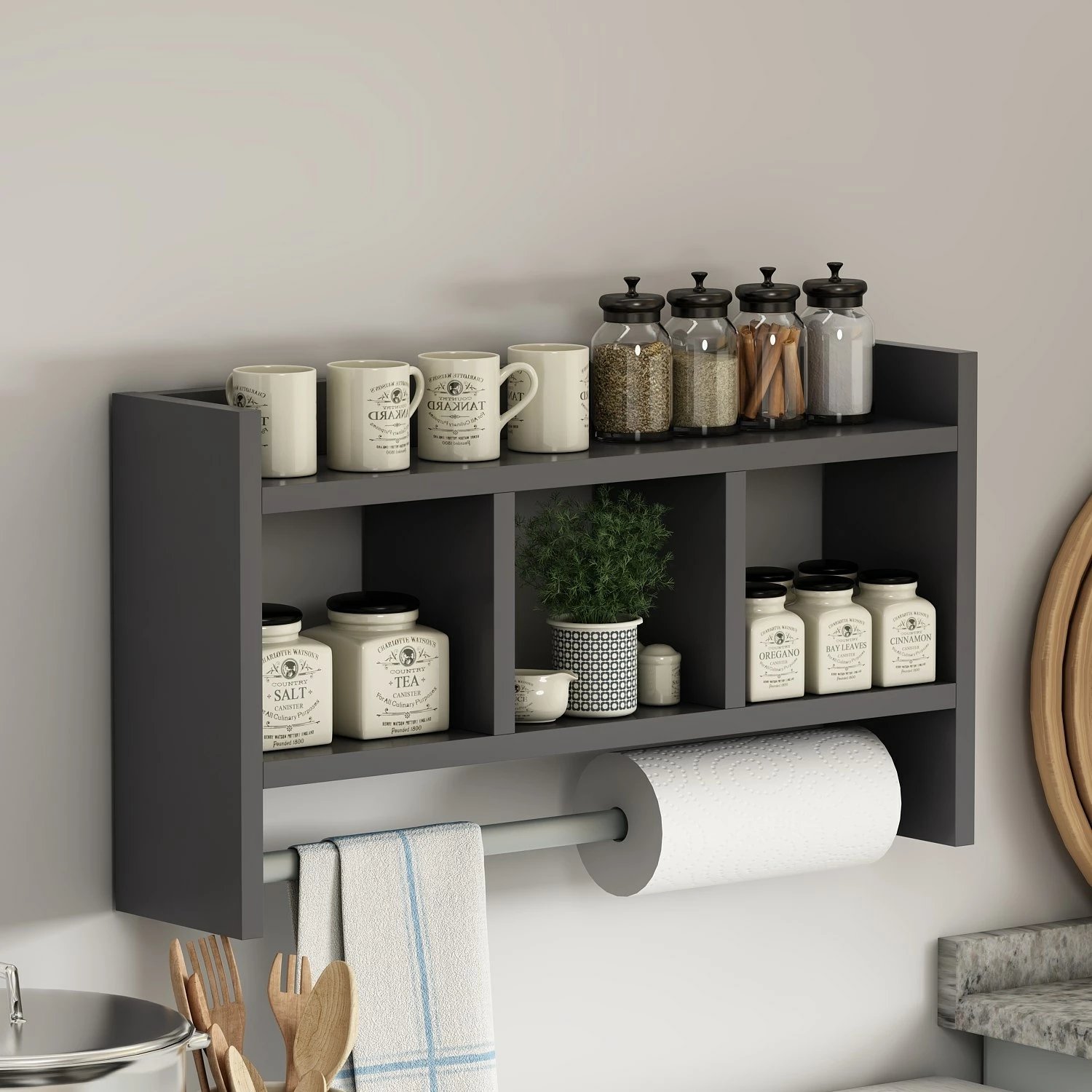 Raft muri Hanah Home Asya, ngjyrë antracit