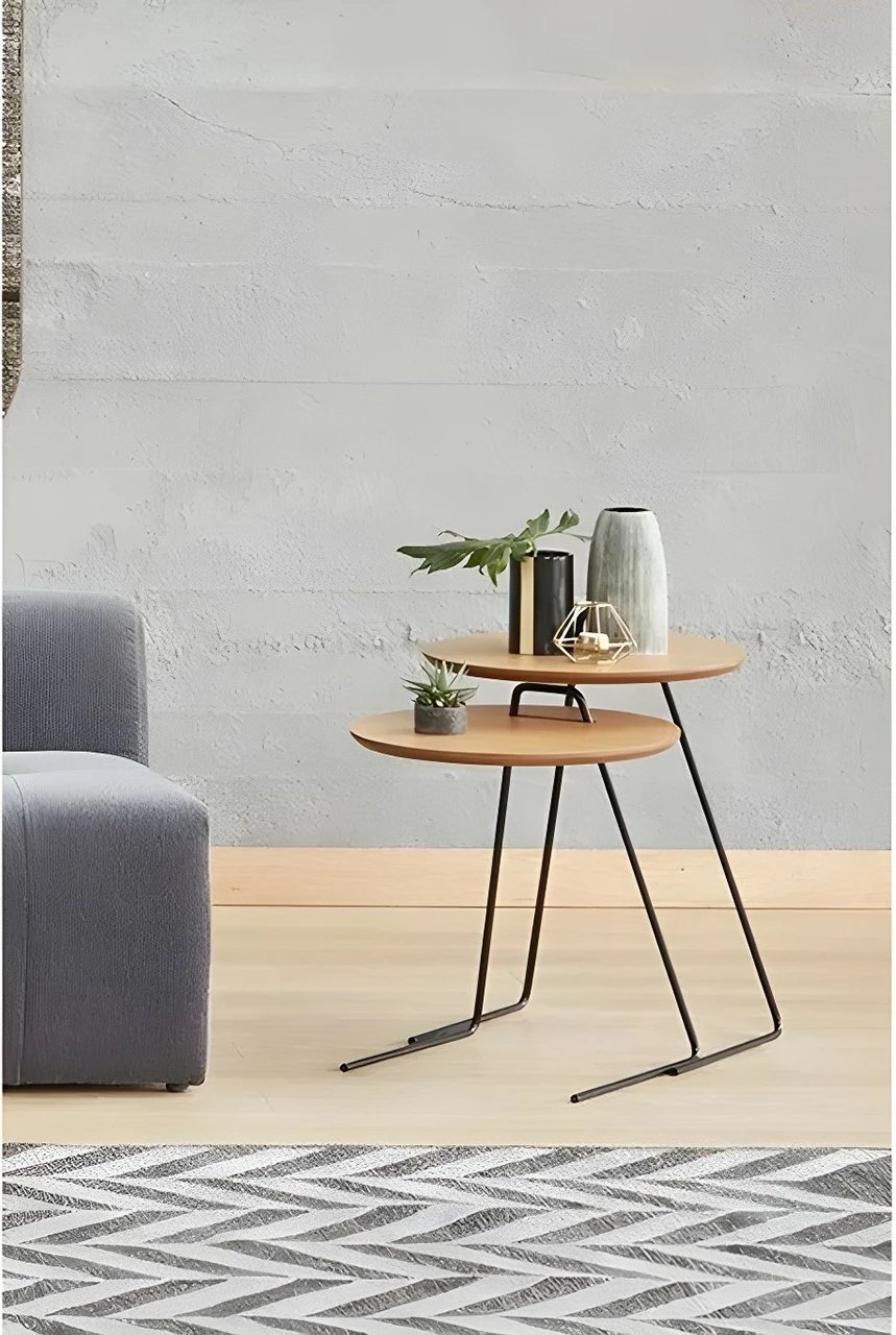 Set tavolinash ndihmëse (3 copë), Skye Decor, Metis - natyrale