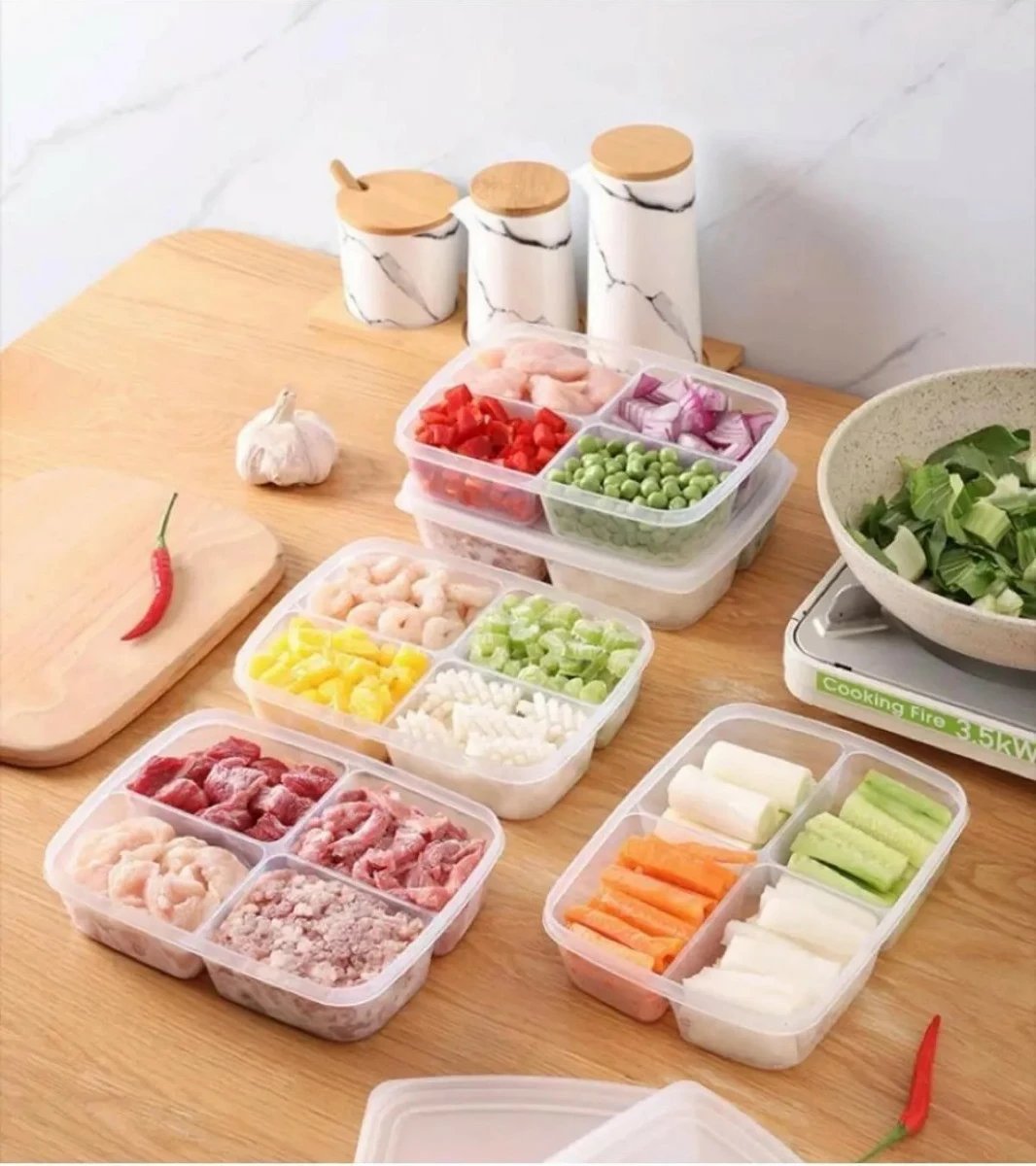 Set kuti për organizim (6 copë), Hermia Concept, transparent, 1000 ml