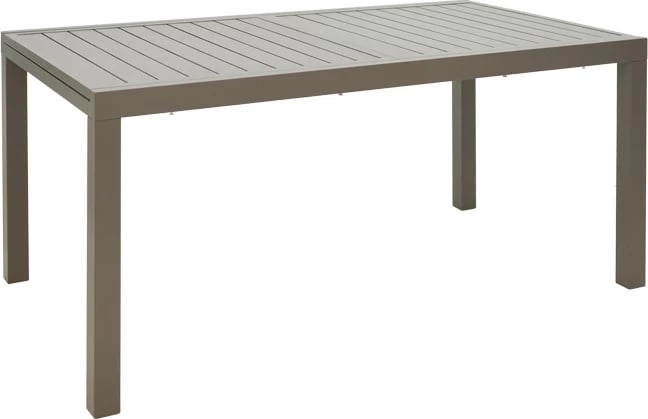 Set tavoline me karrige Lafla-Azelie, alumin champagne, plywood natyral, 160-240x100x75cm, 9 copë