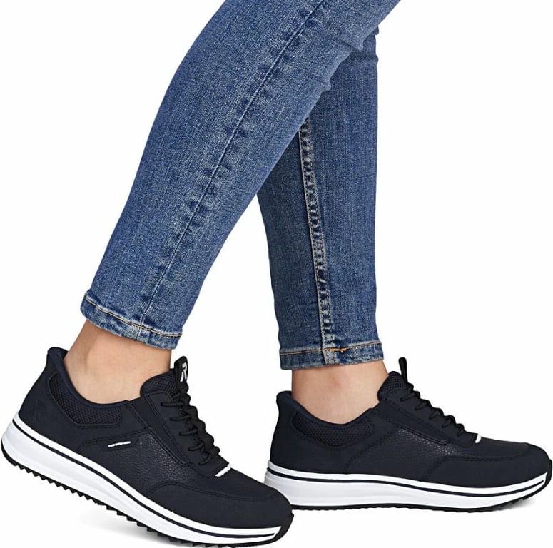 Këpucë me taka Rieker për femra, navy blue