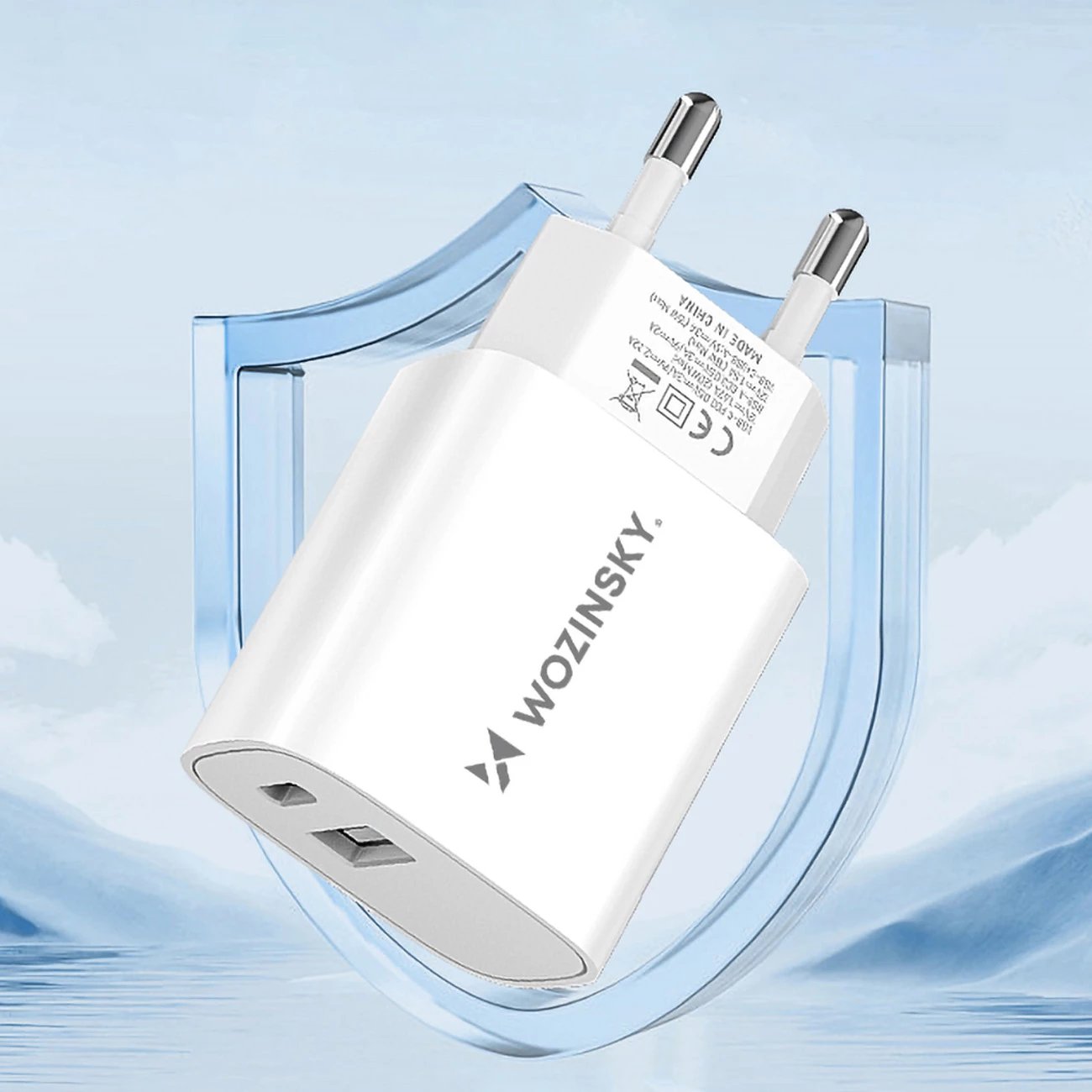 Karikues muri Wozinsky WGWCW, 20W, 2 porta USB-A/USB-C, i bardhë