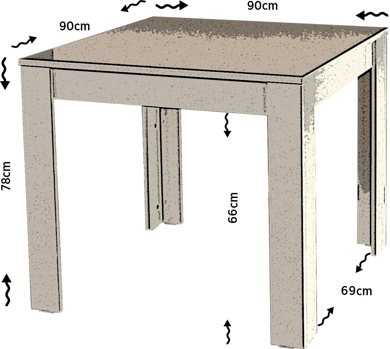 Tavolinë ngrënieje Hanah Home, një pjesë, 90 cm, ngjyrë lisi