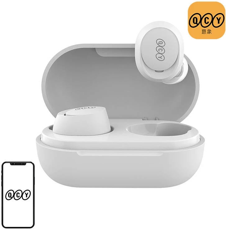 Kufje TWS QCY T27, Bluetooth 5.3, ANC, IPX4, të bardha