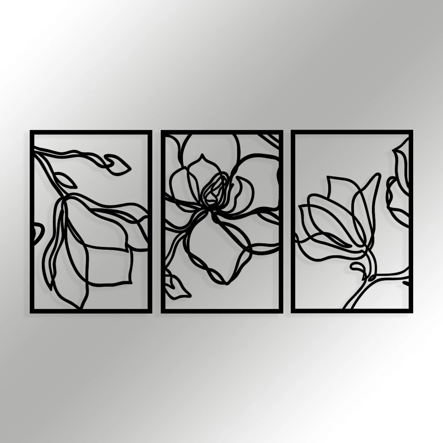 Aksesor dekorativ metalik për mur, Wallity Adda, ngjyrë e zezë, 120x56.5cm