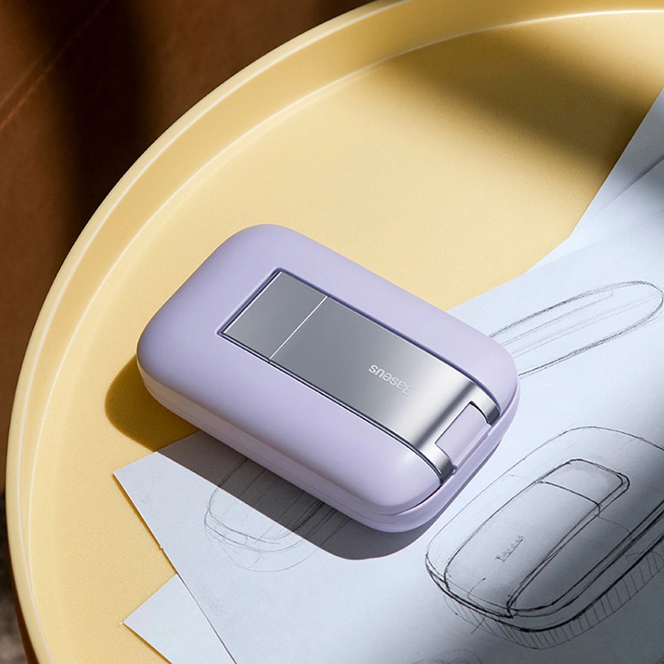 Mbajtës i rregullueshëm për celular Baseus Seashell Series, B10551500111-00, i zi