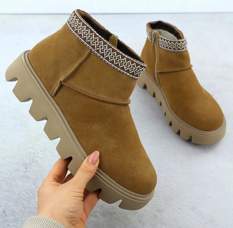 Çizme të shkurtra lëkure femra Rieker W2074-24