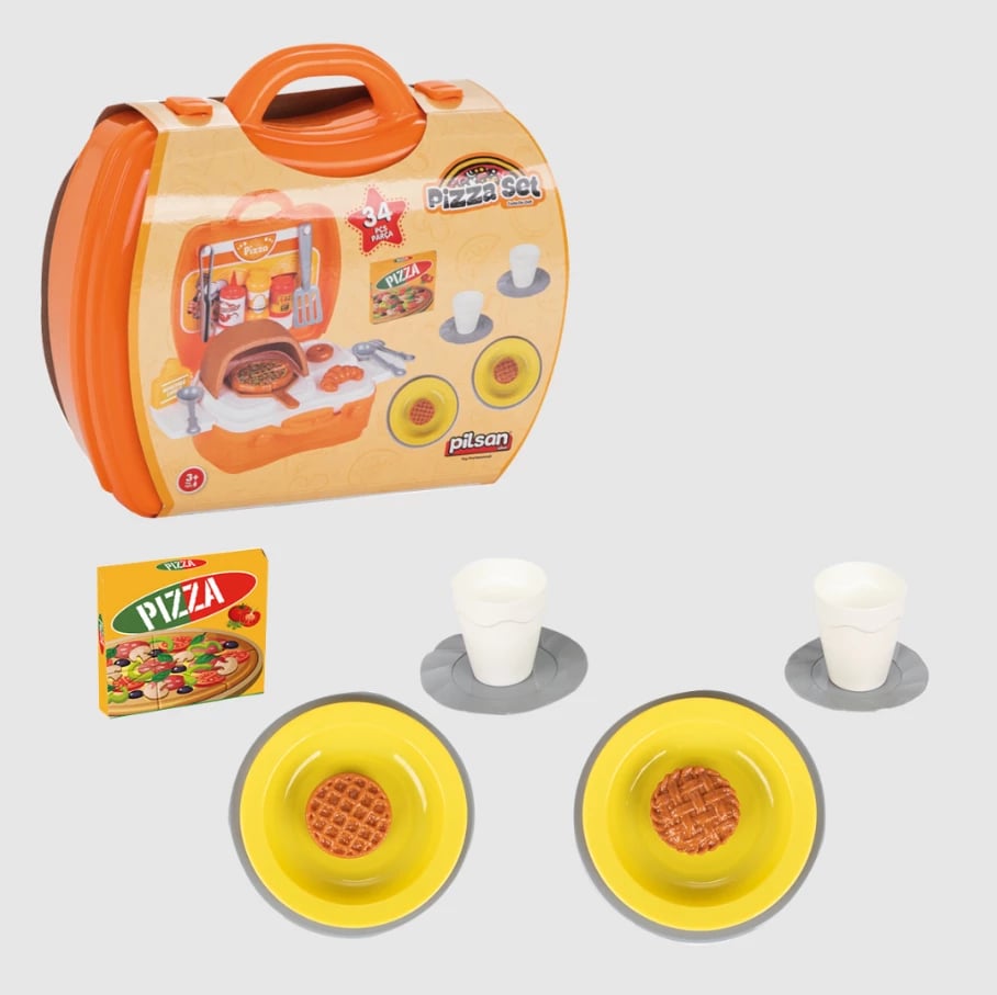 Set lodër për fëmijë Pilsan Pizza Set with Carrying Case (34 pjesë)