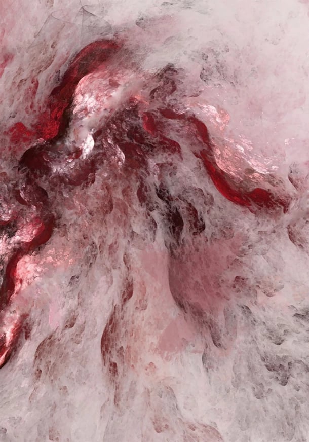 Pikturë dekorative BREKEN, kanavacë, ngjyrë e kuqe, e bardhë, rozë, 60x90x3cm