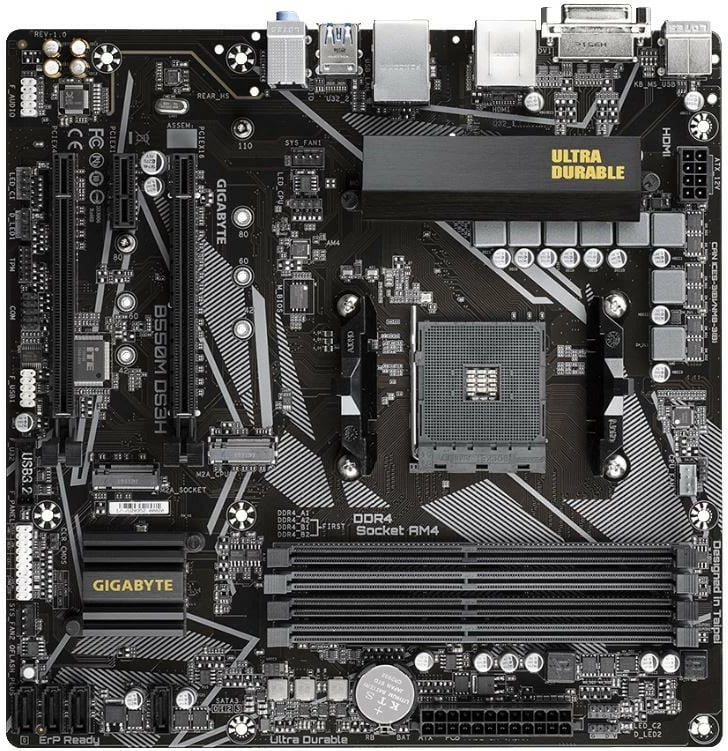 Pllakë amë Gigabyte B550M DS3H, Socket AM4, micro ATX, e zezë