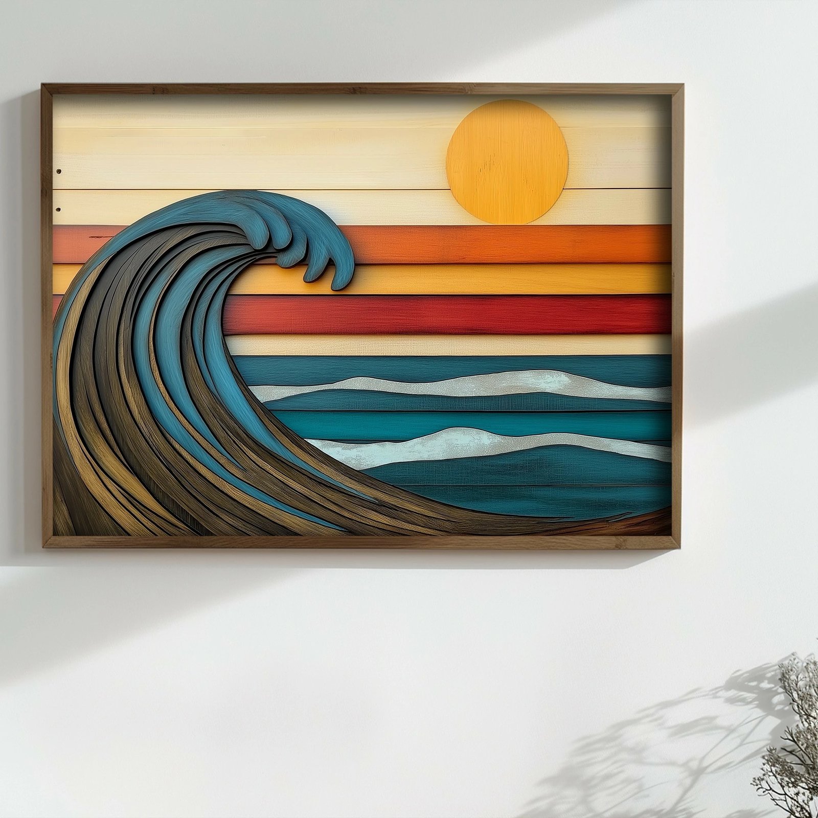 Pikturë dekorative me kornizë MDF, shumëngjyrëshe, TUN120-XL