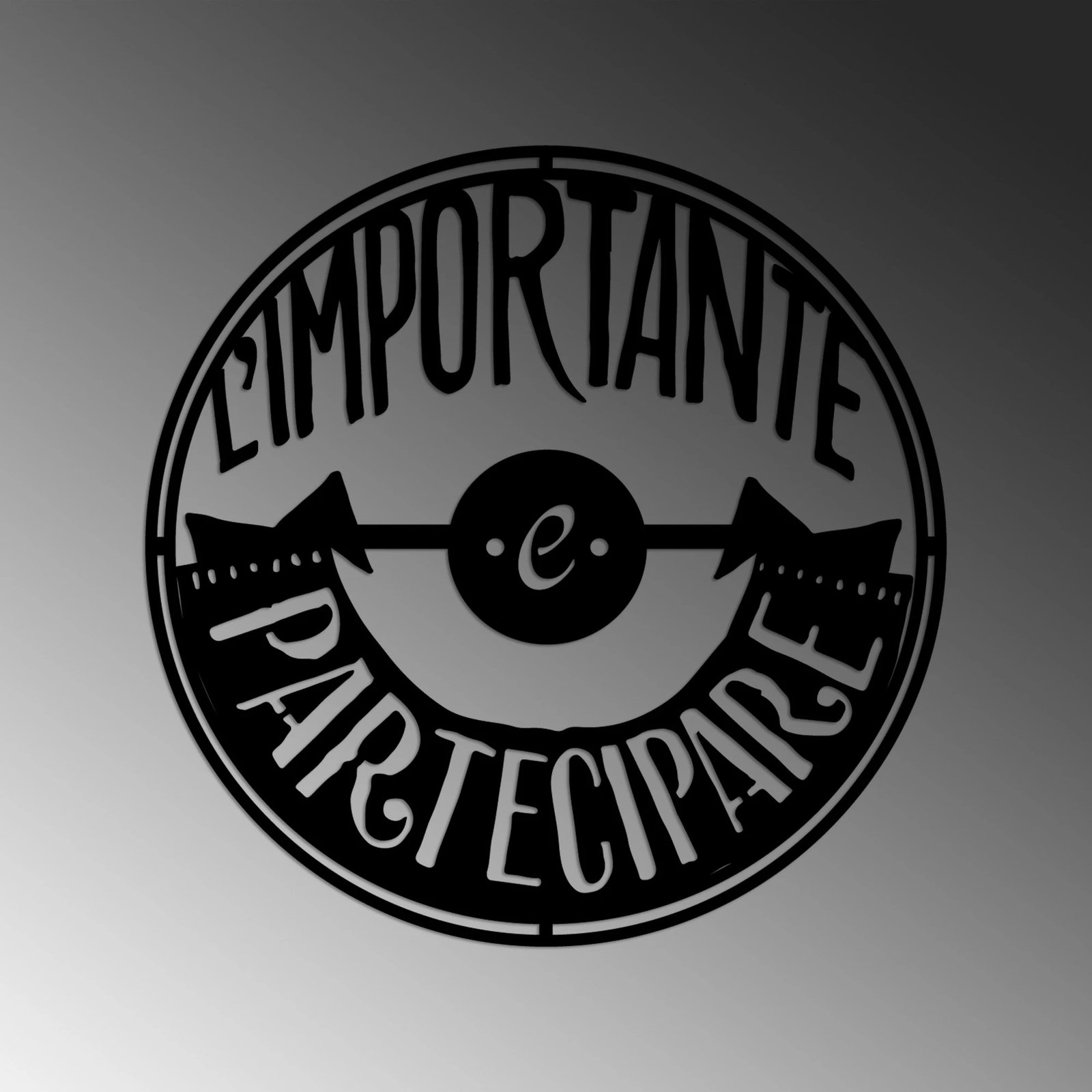 Aksesor dekorativ metalik për mur, Wallity, Limportante Partecipare, 56x56cm