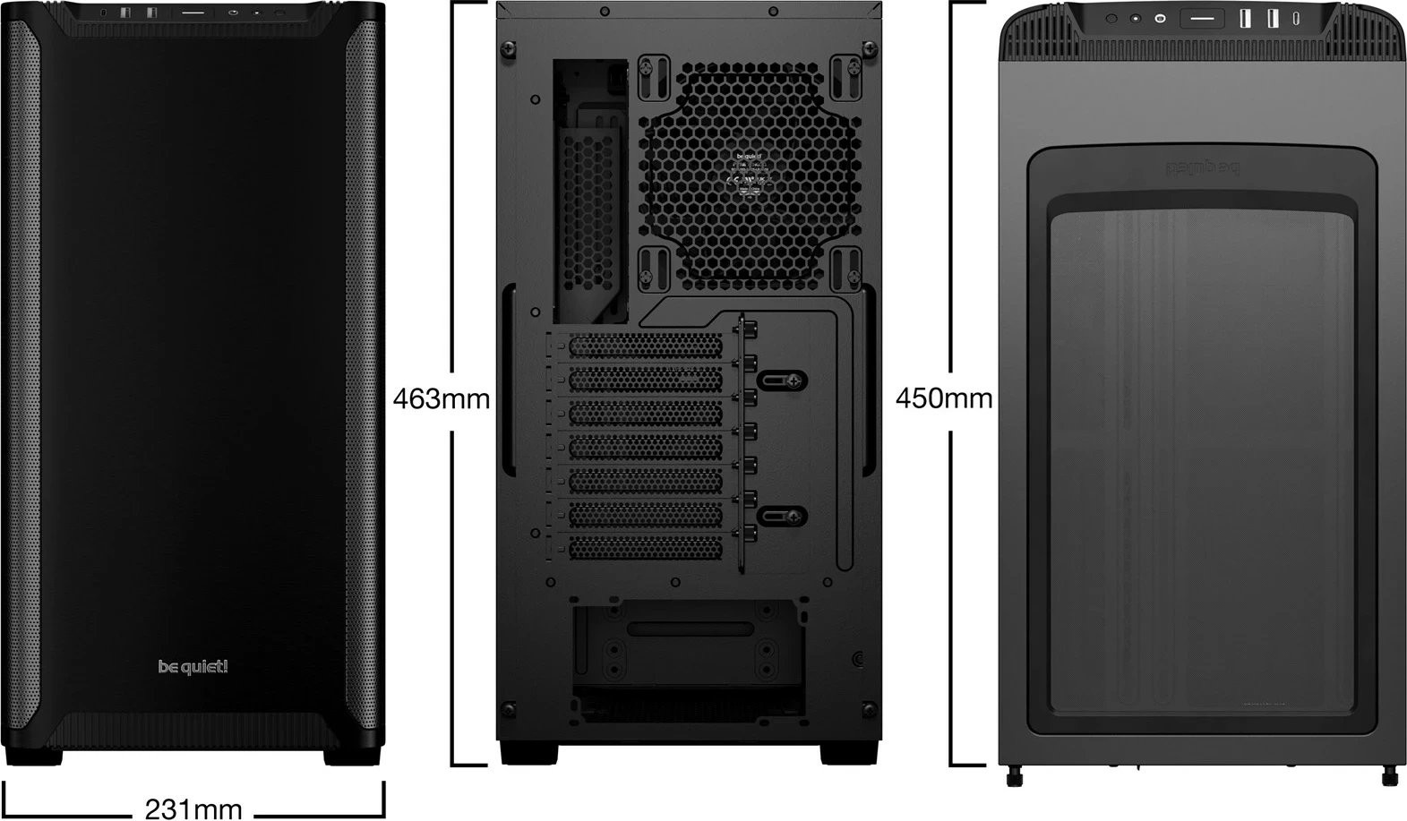 Kasë BE QUIET! PURE BASE 501, Midi Tower, E zezë