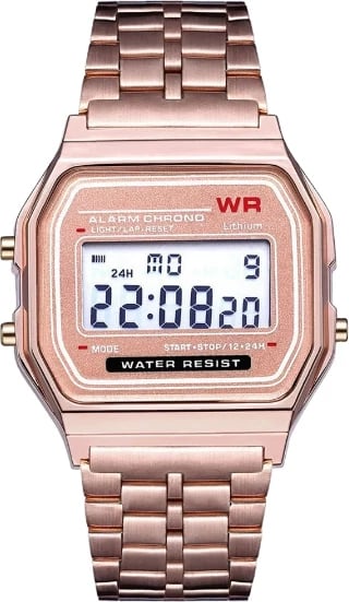 Orë dore digjitale WB2 për meshkuj dhe femra, rose gold
