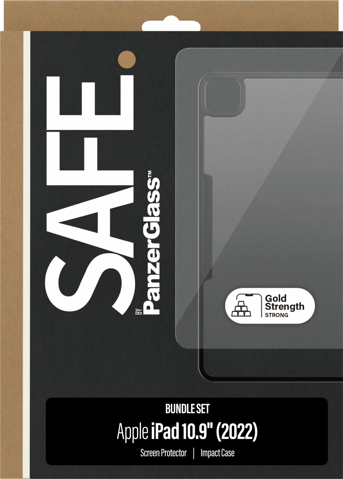 Mbështjellës PanzerGlass SAFE. 2-in-1 Bundle për iPad 10.9 (2022) me xham mbrojtës, zi