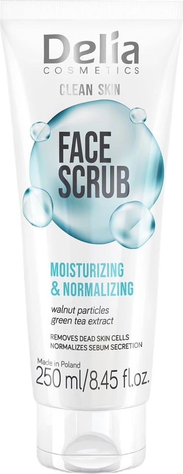 Peeling për fytyrë Delia Clean Skin Normalizing and Hydrating për femra, 250ml