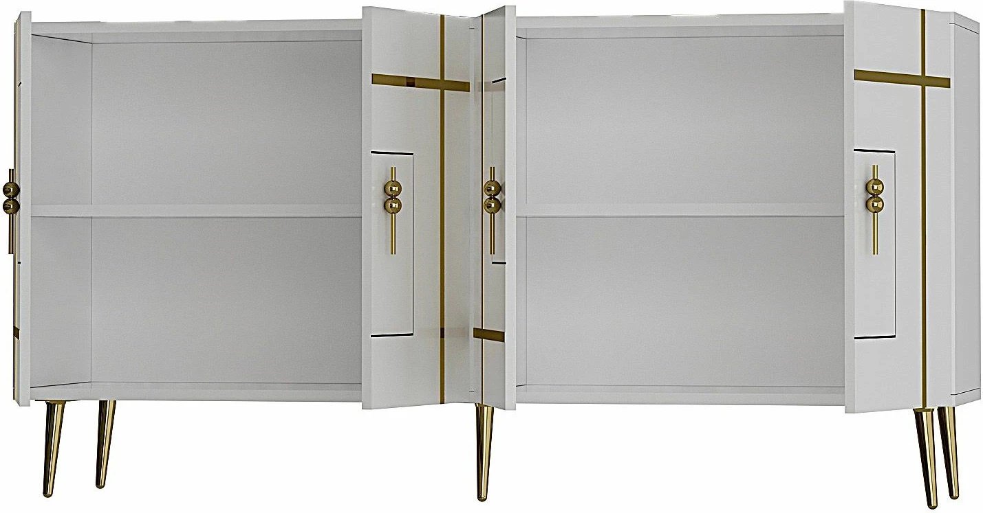 Konsol Skye Decor, Line KB150, e bardhë, ari