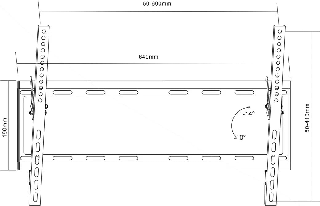 Mbajtës muri për TV Maclean MC-605, 32'' - 70", Alumini