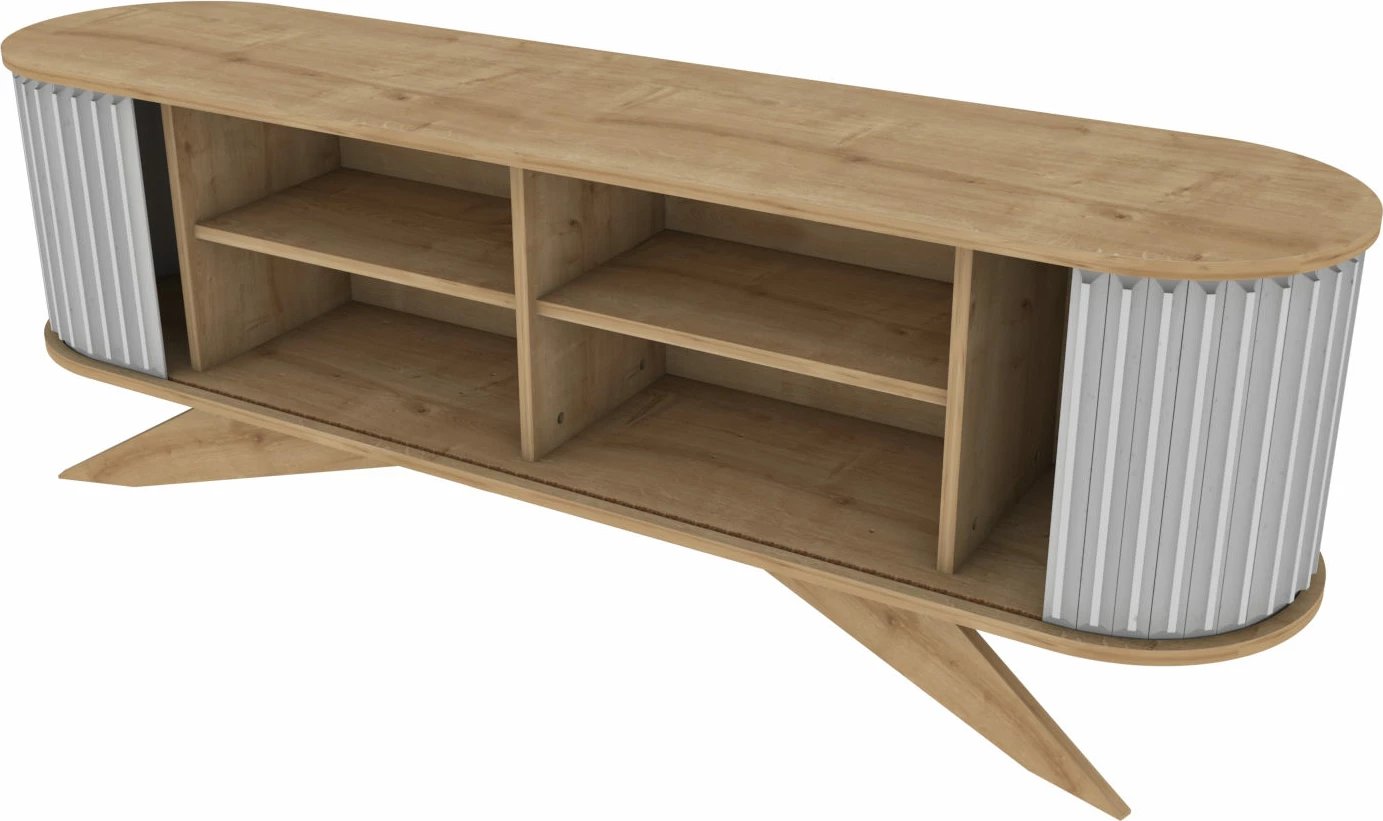 Komodë TV Hanah Home, ngjyrë safir dhe e bardhë, Stor