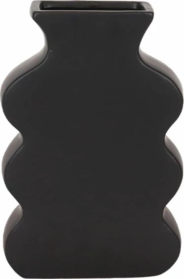 Vazo LUNO, qeramike, e zezë, 18.5x8x27.5cm