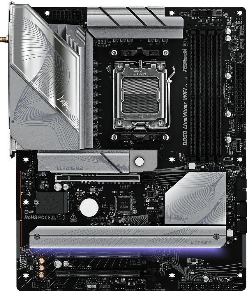 Pllakë amë ASRock B850 LiveMixer WiFi, Socket AM5, DDR5, ATX, WiFi, E zezë