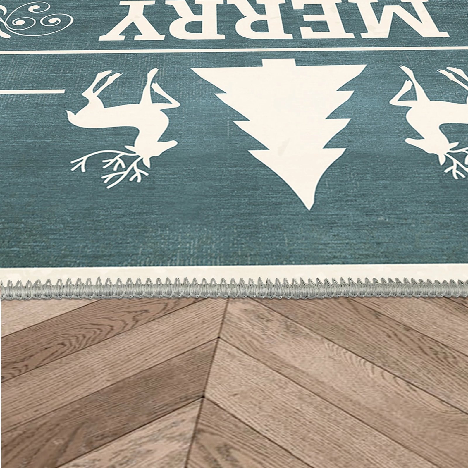 Qilim dekorativ ‘Merry Christmas’, shumëngjyrësh, 160x250cm