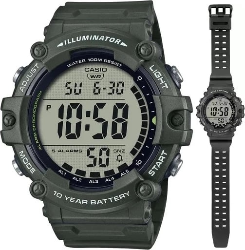Orë dore për meshkuj Casio Sport Diver Illuminator, e zezë