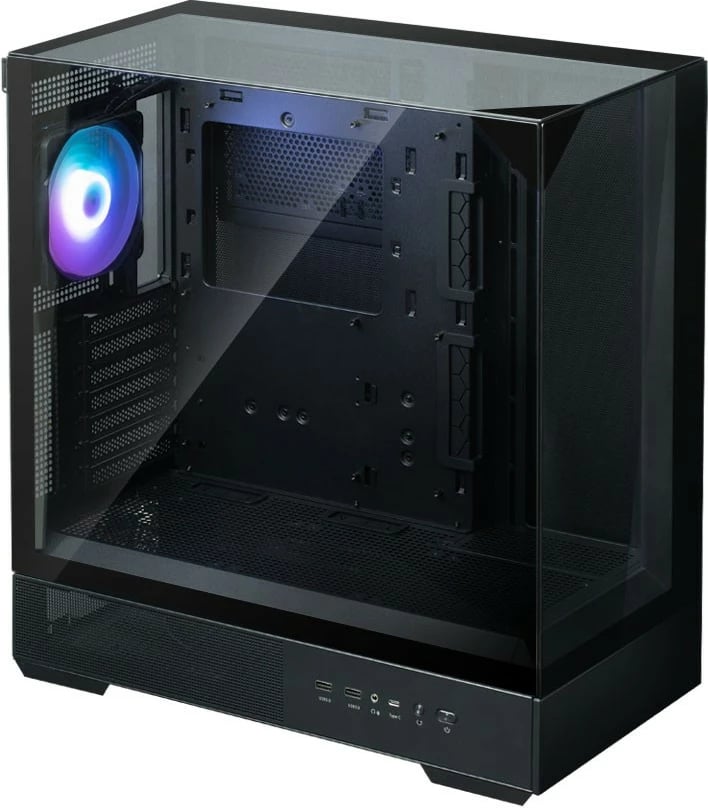 Kasë Zalman P40 Prism Midi Tower, ARGB, xham i temperuar, e zezë