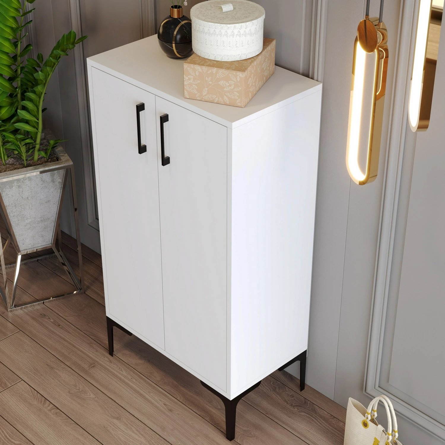 Dollap këpucësh Hanah Home, Prag, i bardhë