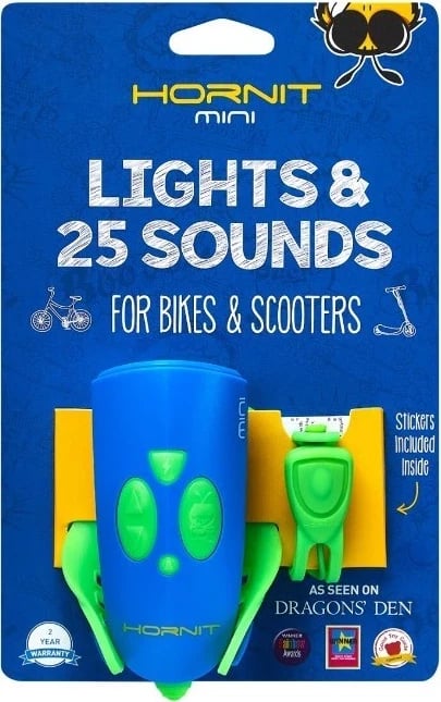 Hornit Mini Green- Blue bicycle horn light 5353GRBU