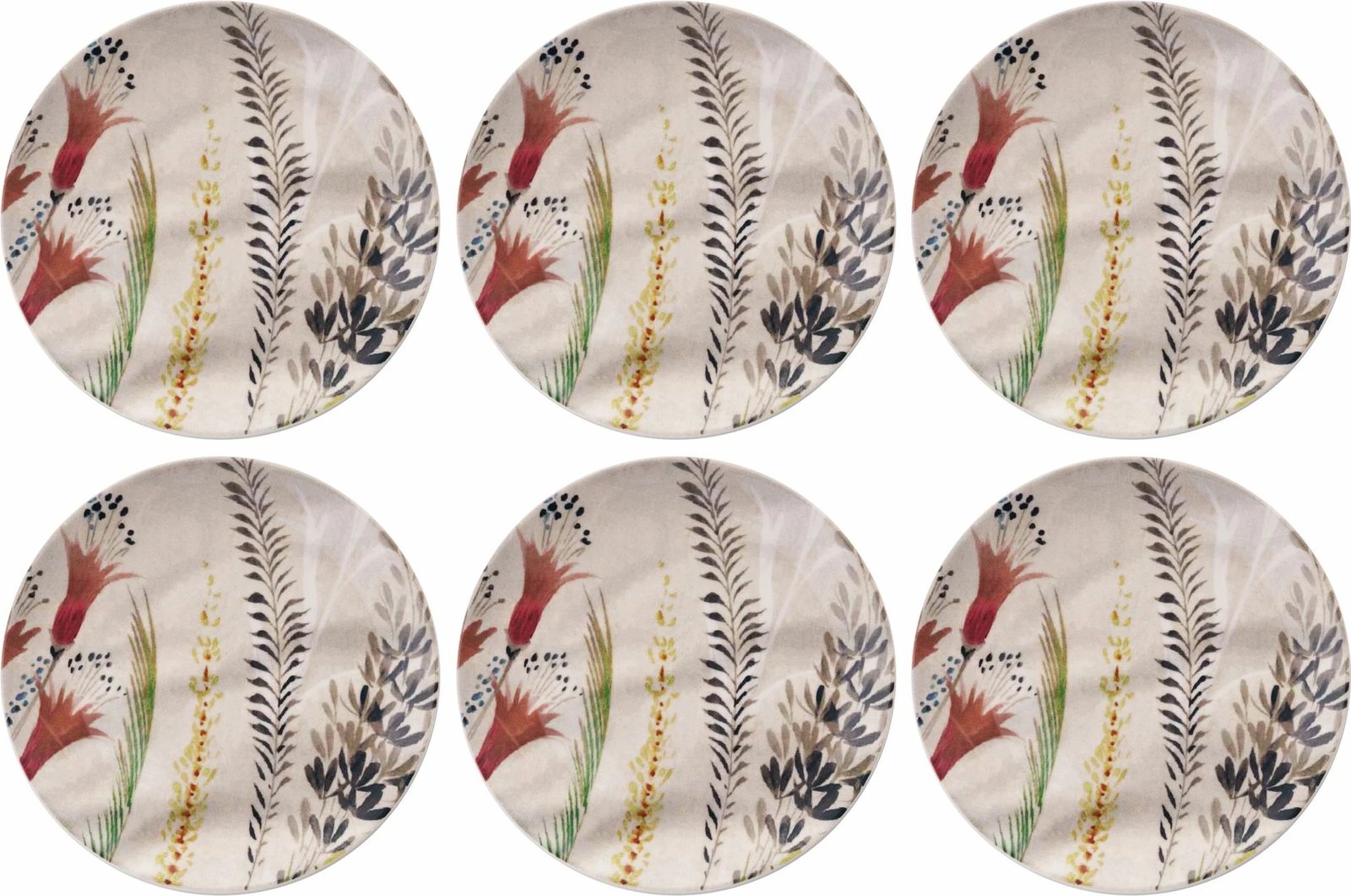 Set pjatash ëmbëlsirash (6 copë), Hermia Concept, gjethe gruri