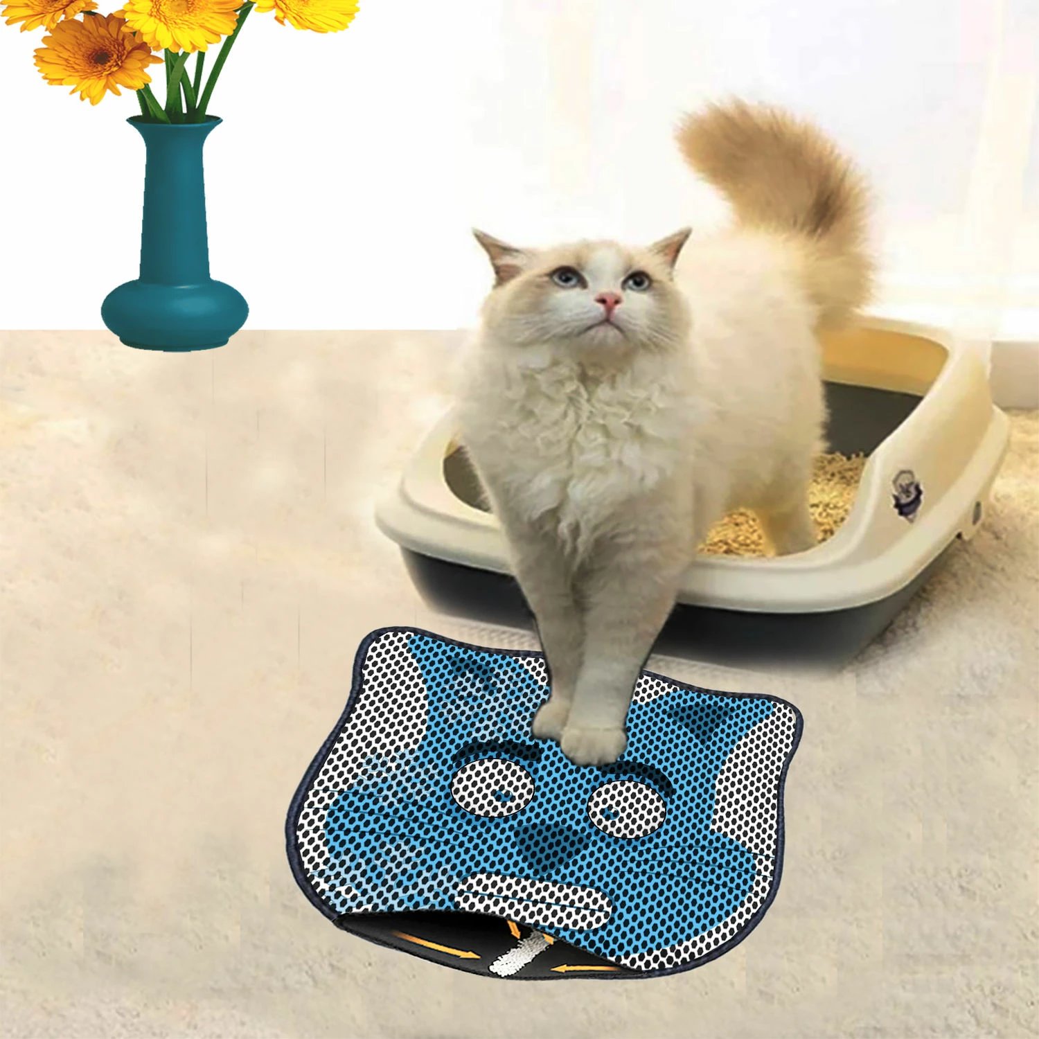 Tapet për rërë mace, shumëngjyrësh, Paws & Whiskers, Kdkafa0192, 40x50cm