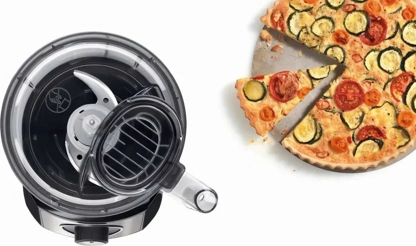 Robot kuzhine, Bosch, MCM3501M, 800 W, tas 2.3 L, 2 shpejtësi, Turbo/Pulse, e zezë, me aksesorë