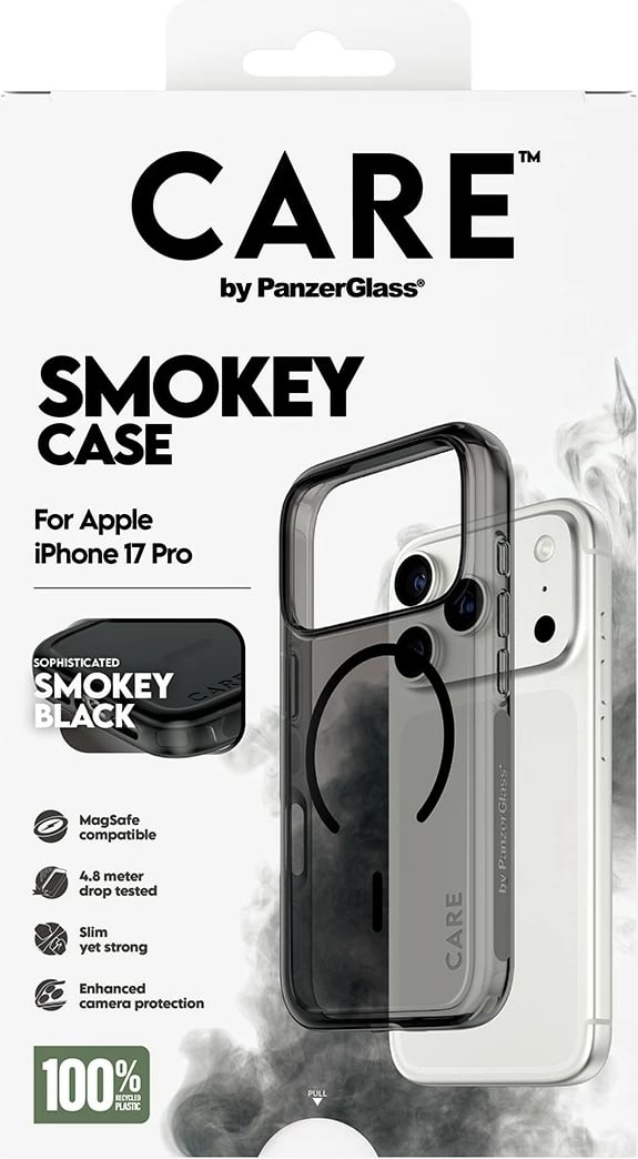 Mbështjellës PanzerGlass CARE BY FLAGSHIP CASE URBAN EXP, për celular, MagSafe, e zezë transparente