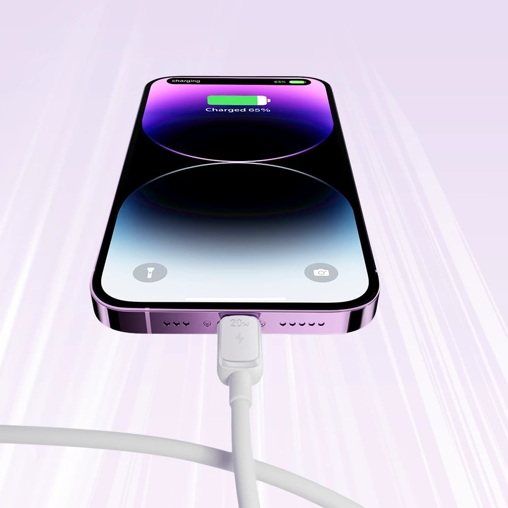 Kabllo Joyroom Multi-Color Series A14, USB-C në Lightning, 1.2m, 20W, Bardhë