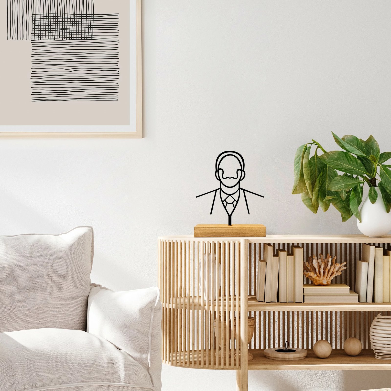 Objekt dekorativ Aberto Design, Dali, ngjyrë druri dhe e zezë