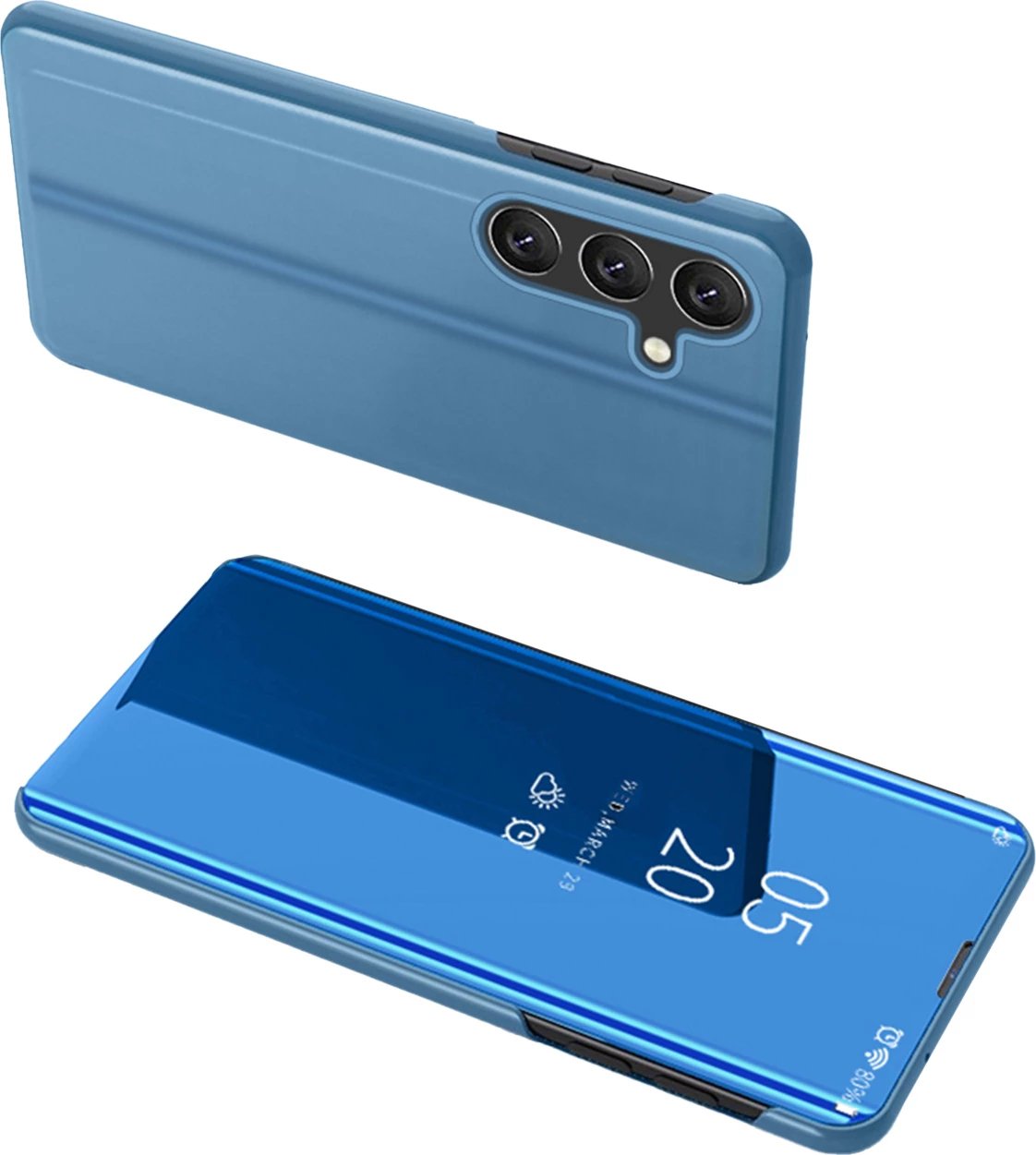 Mbështjellës Hurtel Clear View Case për Samsung Galaxy A24 4G, me kapak, Blu