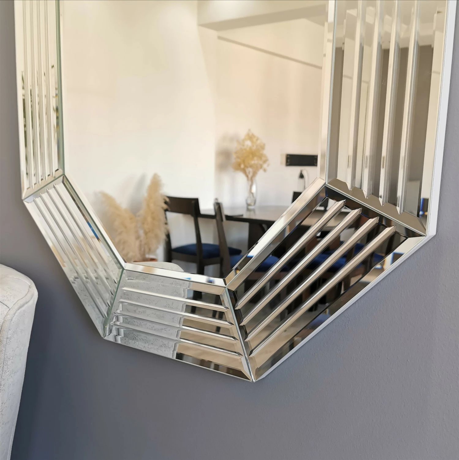 Pasqyrë Hanah Home, A310D, ngjyrë argjendi, 60x100cm