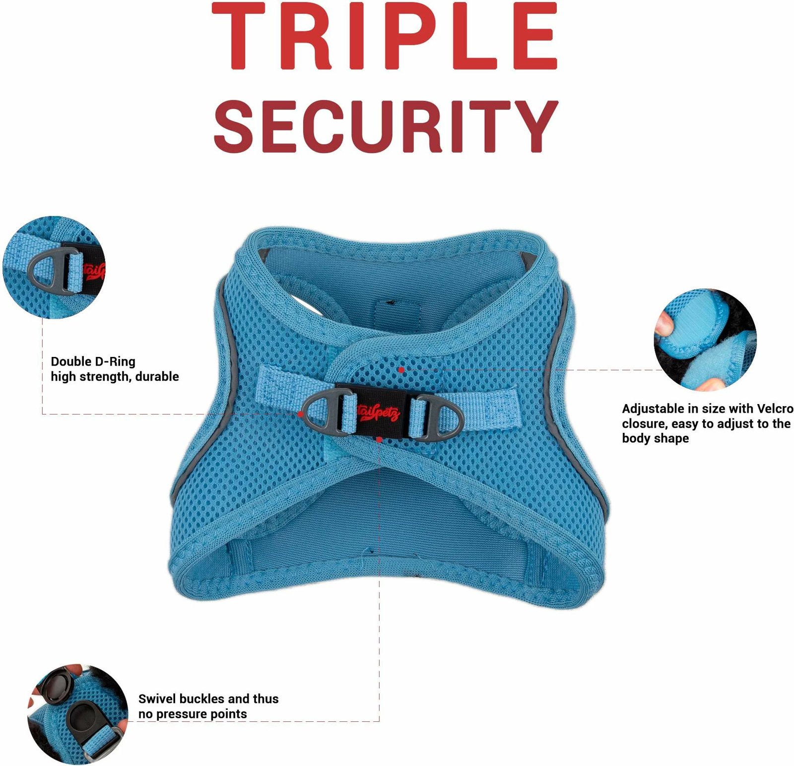 Parzmore për qen, Air-Mesh, ngjyrë kaltër, Paws & Whiskers