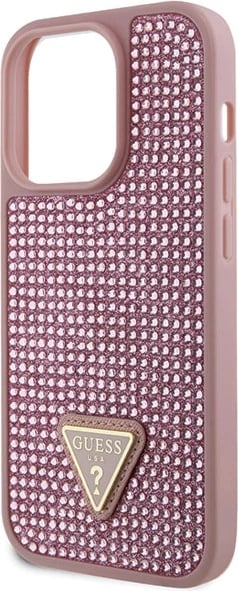 Mbështjellës Guess Rhinestone Triangle për iPhone 14 Pro 6.1", Rozë