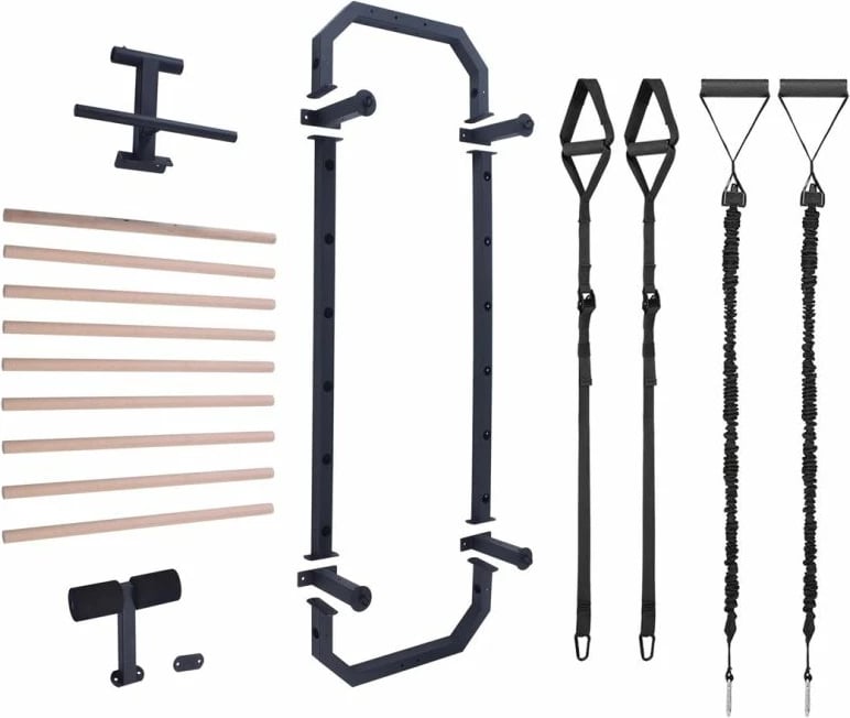 Shkallë gjimnastike multifunksionale HMS, ngjyrë e zezë/kafe