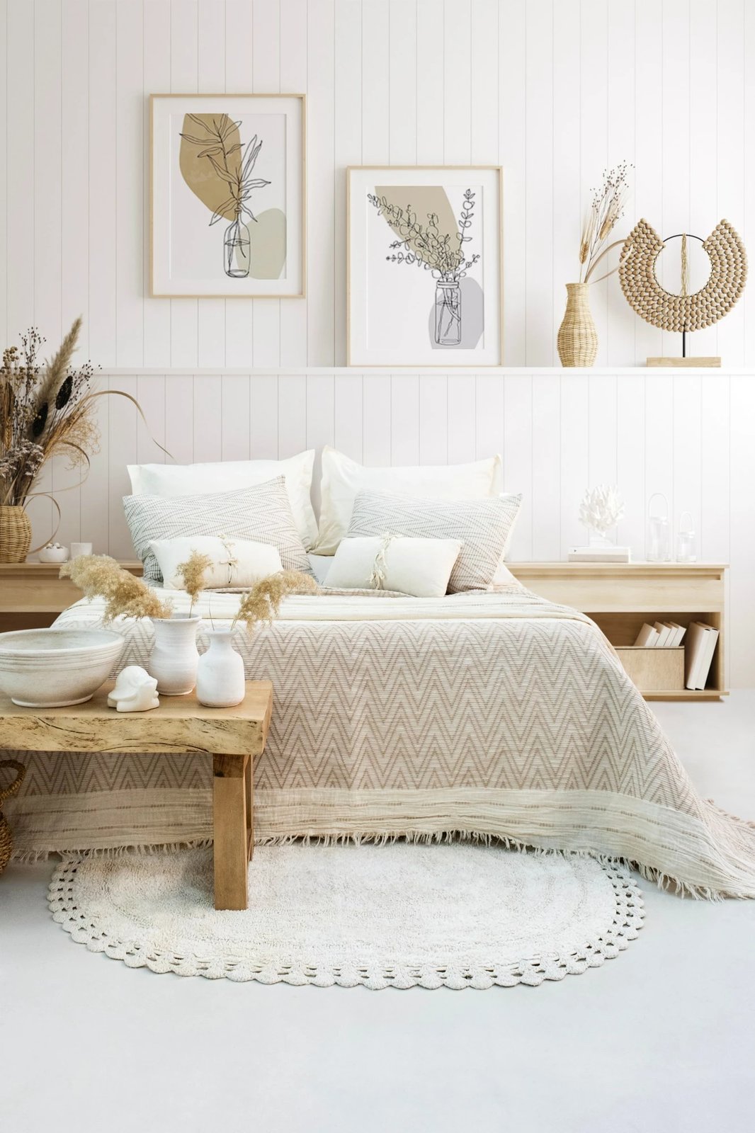 Set mbulesë dysheku dopio, Milena, ngjyrë bezhë