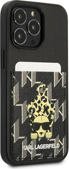 Mbështjellës Karl Lagerfeld Karlimals Cardslot për iPhone 13 Pro / iPhone 13, i zi