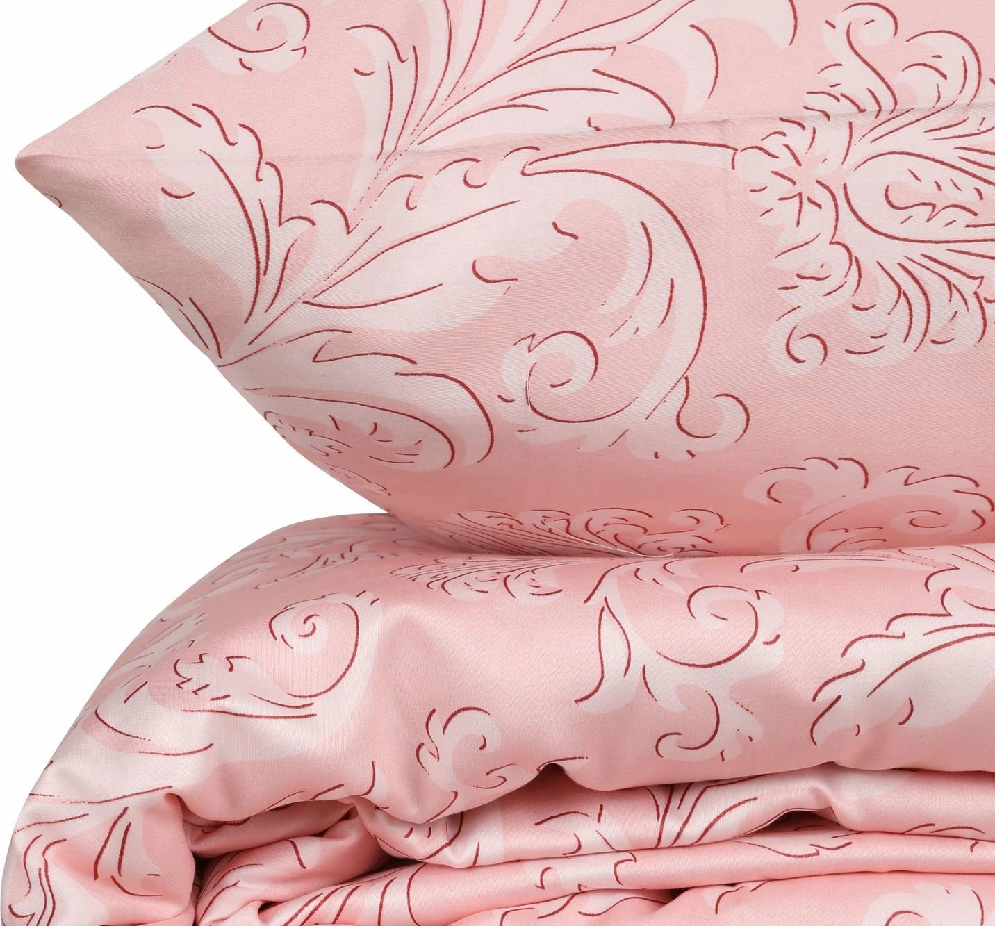 Set mbulesë jorgani njëpersonëshe satin, ngjyrë pluhur, L'essentiel, Verano